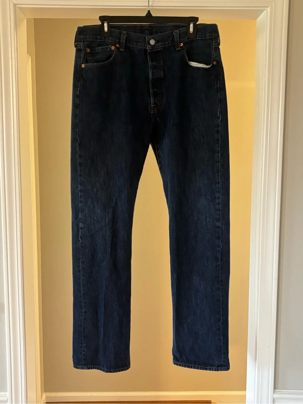 Levi's 501 Men's Dark Blue Straight Jeans Button Fly